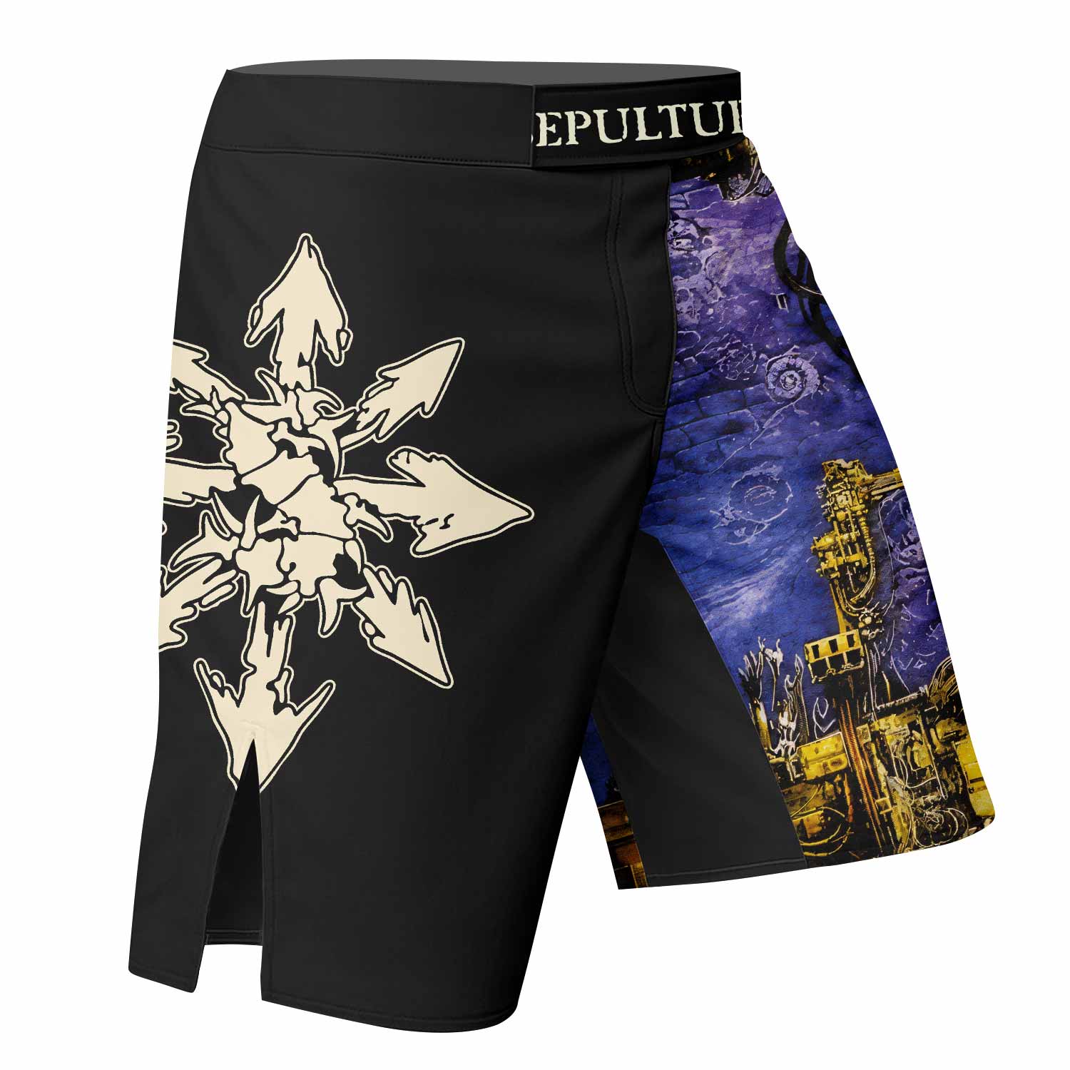 Chaos A.D. Sepultura Fight Shorts - right side mockup