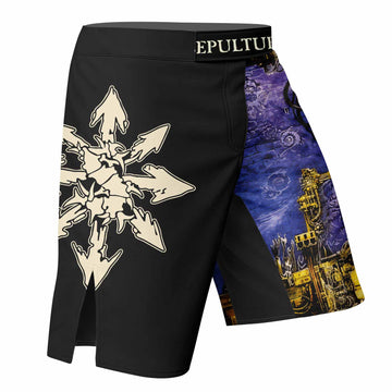 Chaos A.D. Sepultura Fight Shorts - right side mockup
