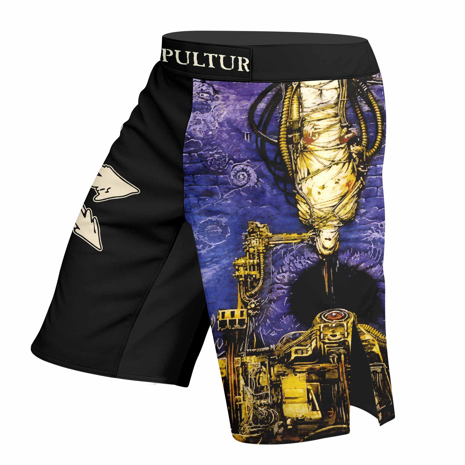 Chaos A.D. Sepultura Fight Shorts - left side mockup