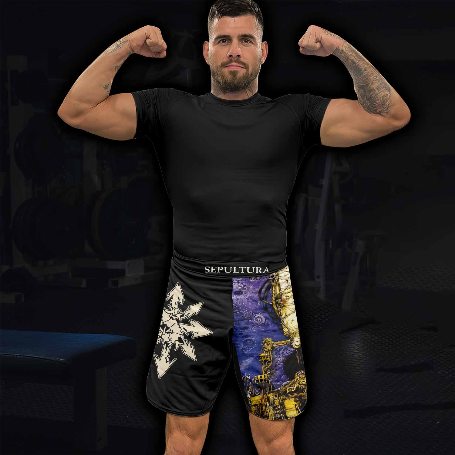 Chaos A.D. Sepultura Fight Shorts - lifestyle view