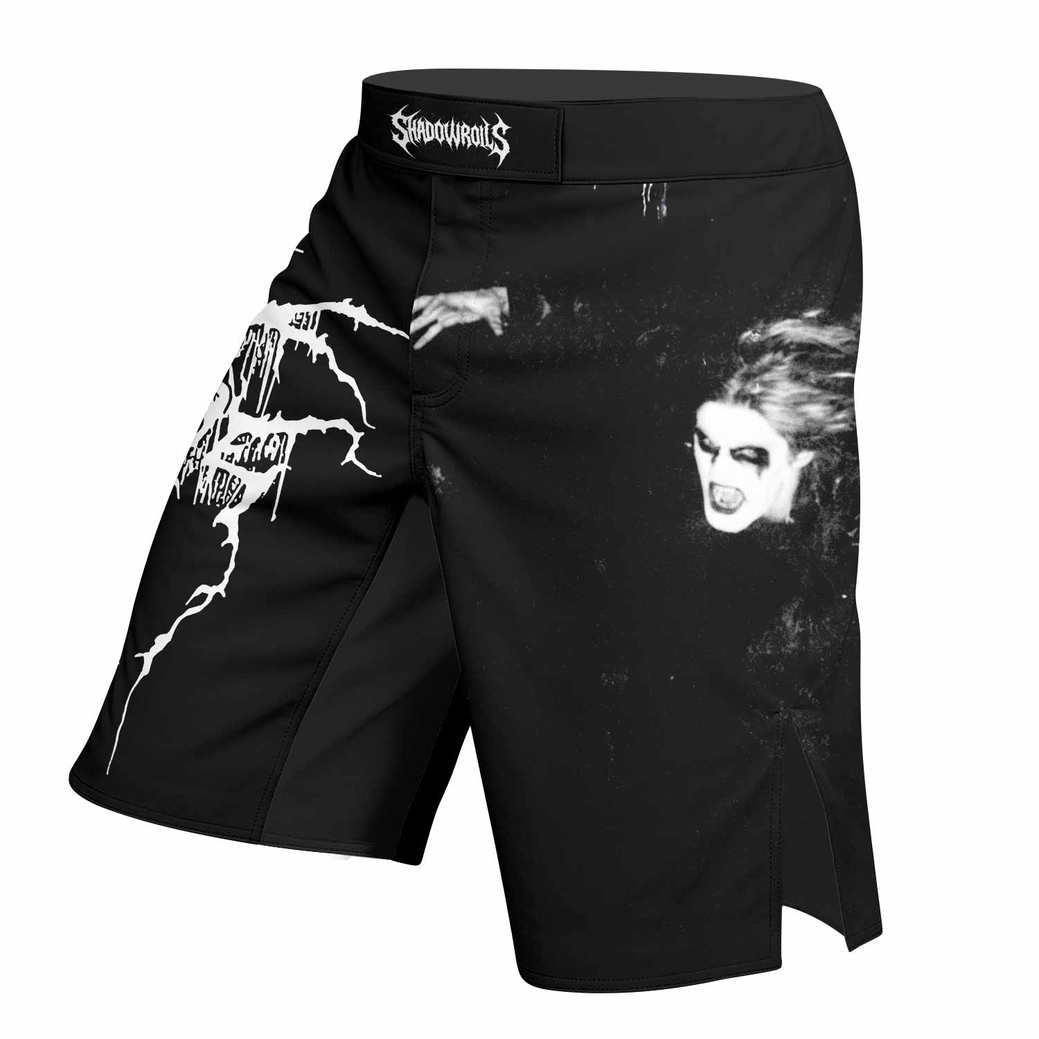 Darkthrone A Blaze in the Northern Sky Fight Shorts - left side mockup