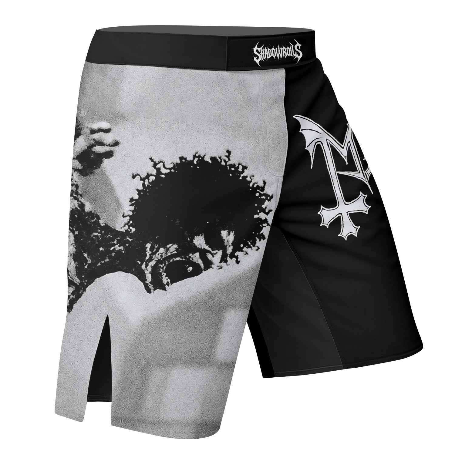 Mayhem Pure Fucking Armageddon Fight Shorts - right side mockup
