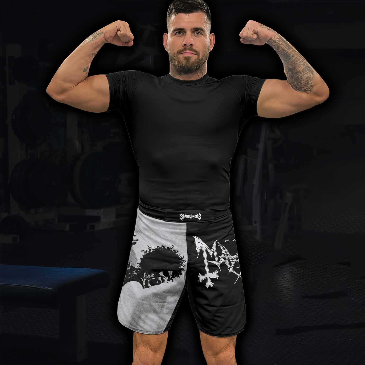 Mayhem Pure Fucking Armageddon Fight Shorts - lifestyle view