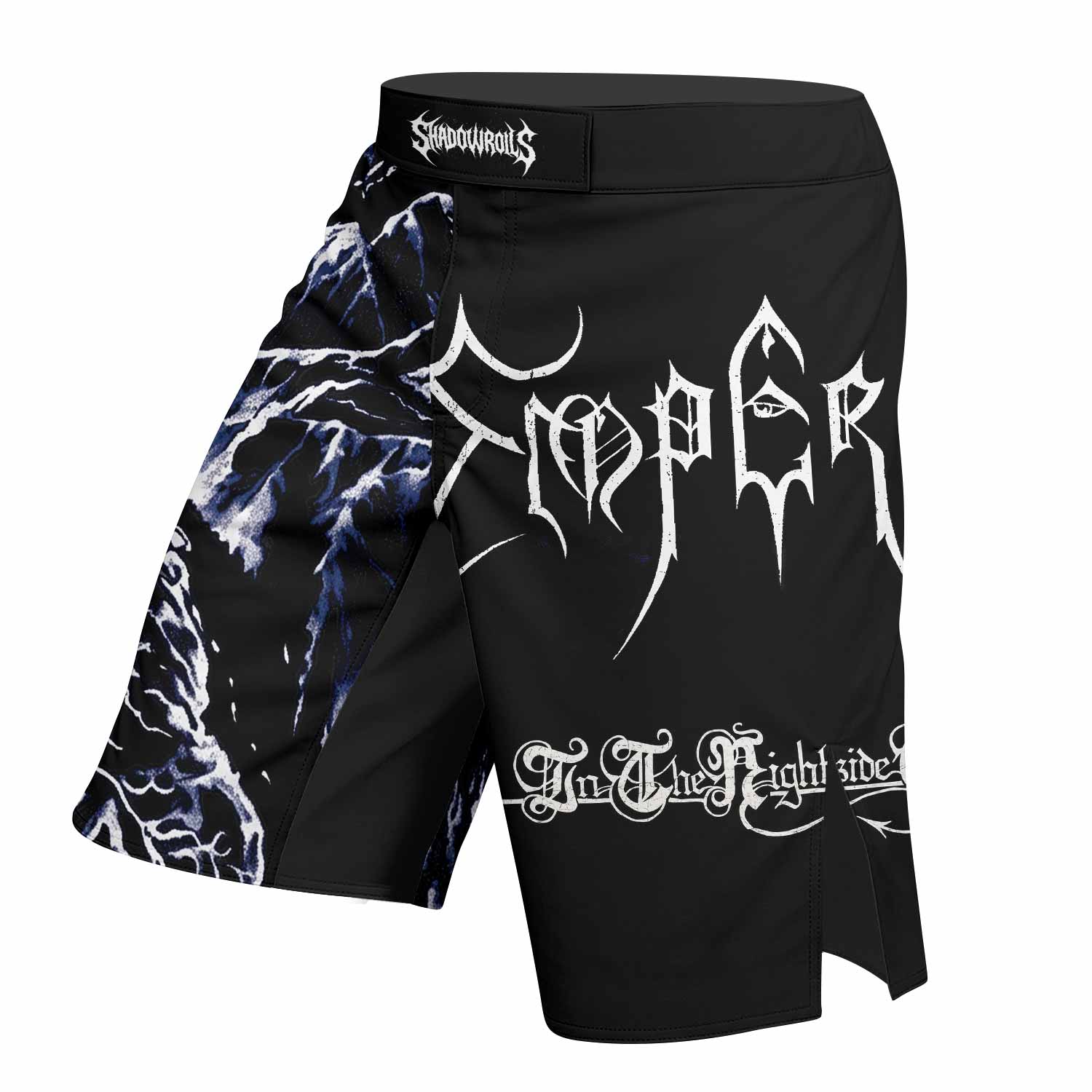Emperor In the Nightside Eclipse Fight Shorts - left side mockup