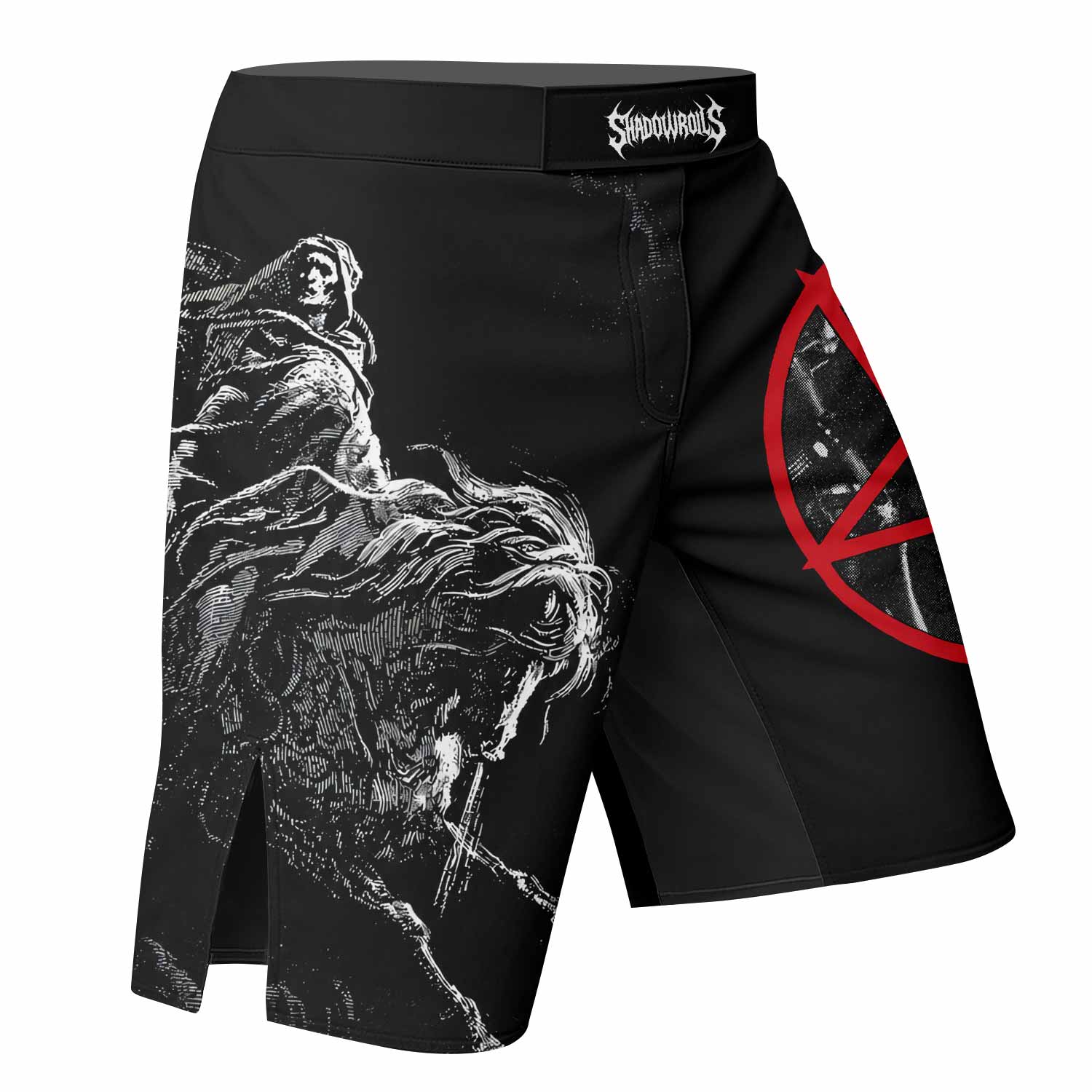 Emperor Wrath of the Tyrant Fight Shorts - right side mockup