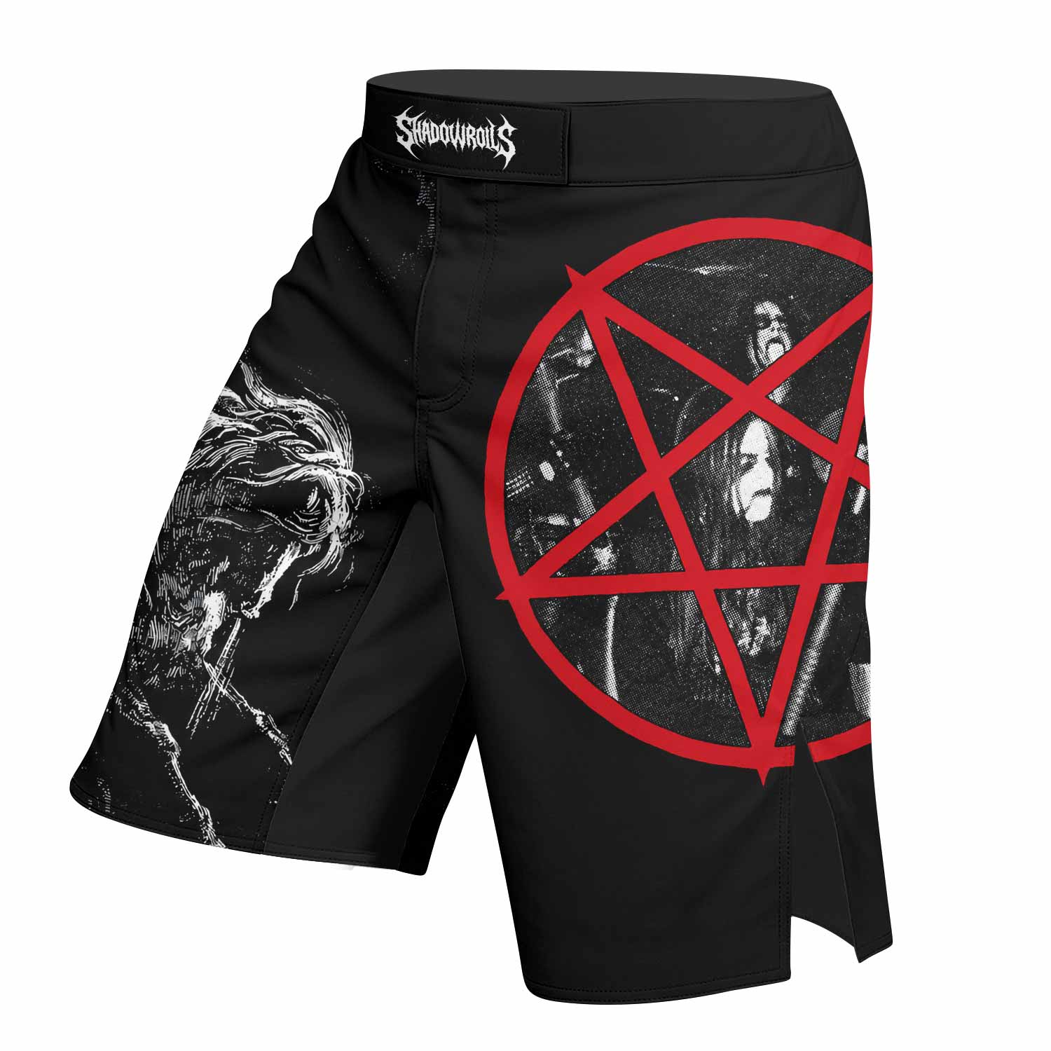 Emperor Wrath of the Tyrant Fight Shorts - left side mockup