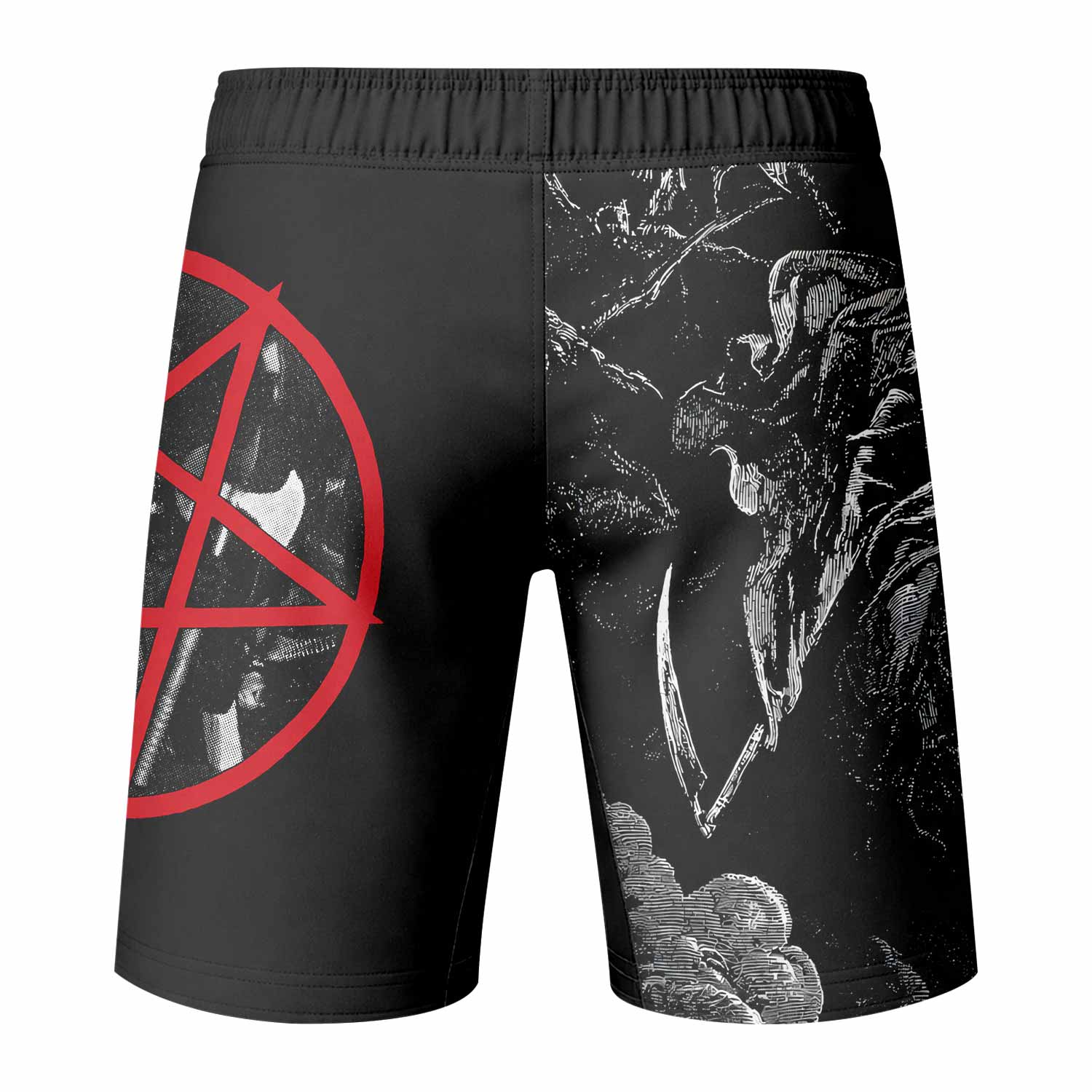 Emperor Wrath of the Tyrant Fight Shorts - back view mockup