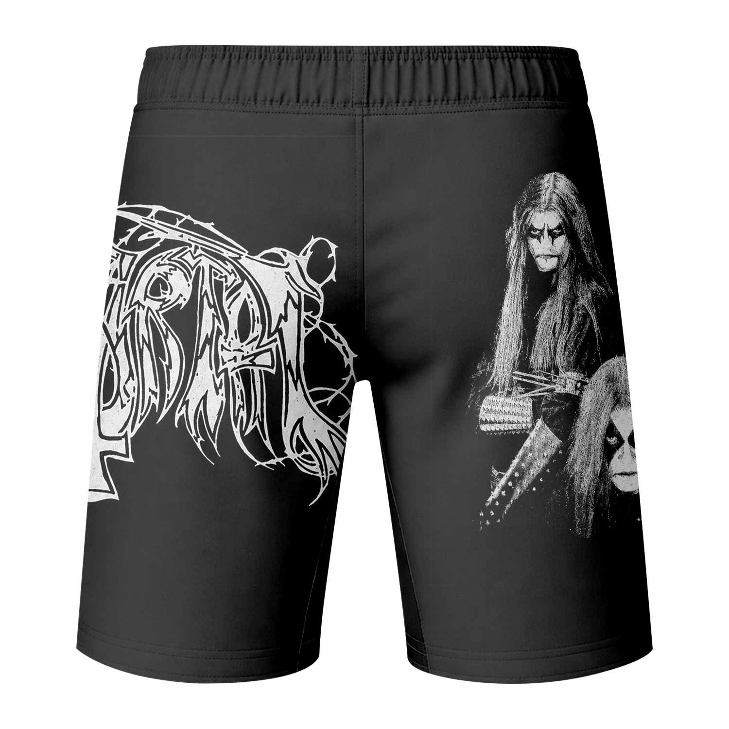 Immortal Pure Holocaust Fight Shorts - back view mockup