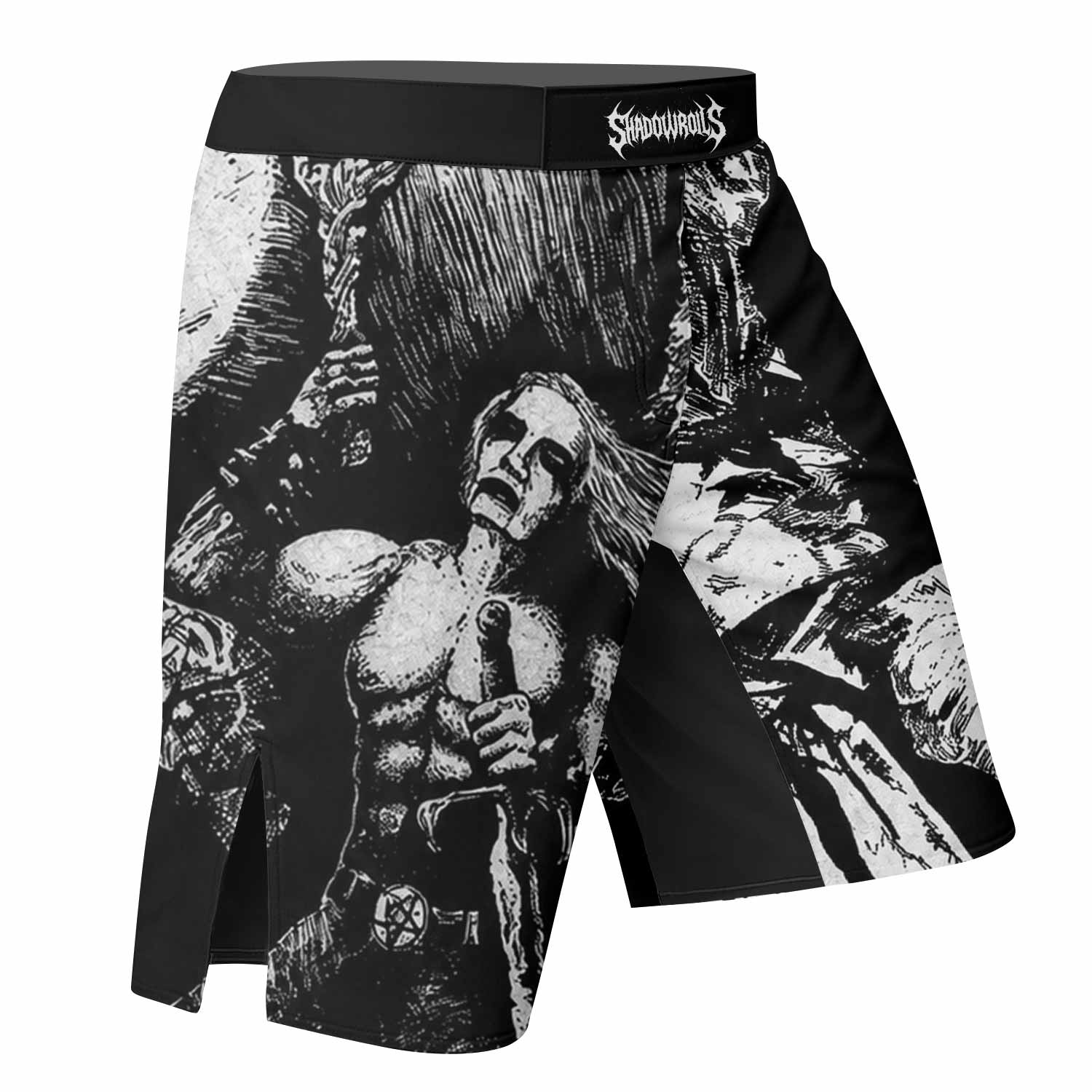Graveland Carpathian Wolves Fight Shorts - right side mockup