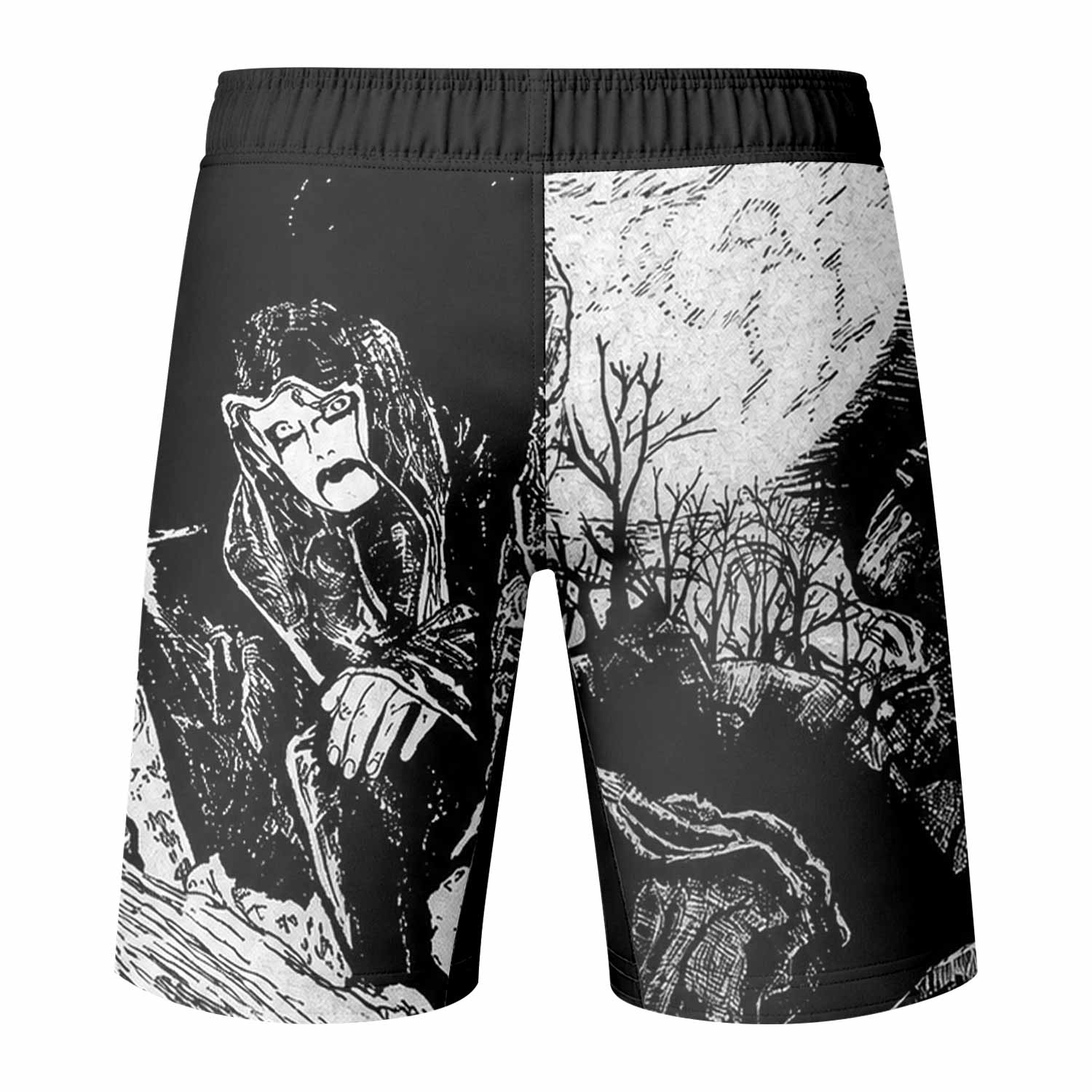 Graveland Carpathian Wolves Fight Shorts - back view mockup