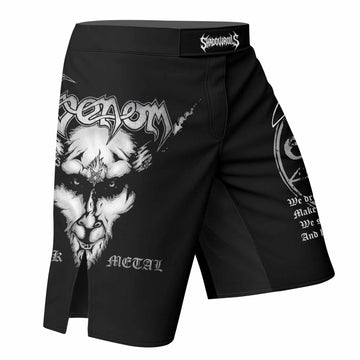 Venom Black Metal Goat Sigil Fight Shorts - right side mockup
