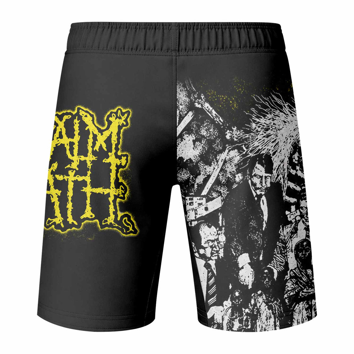 Napalm Death Scum Fight Shorts - back view mockup