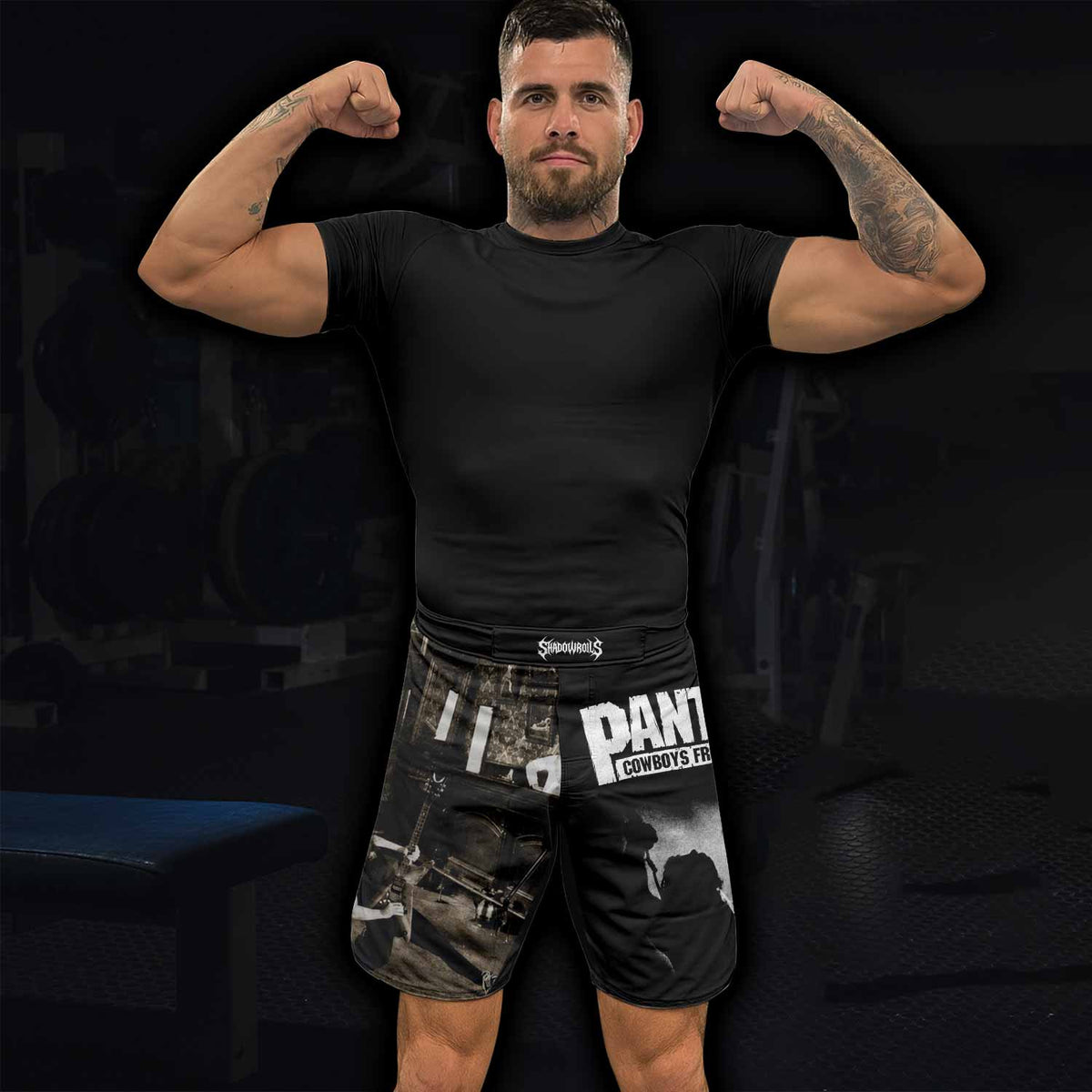 Cowboys from Hell Pantera Fight Shorts - lifestyle view