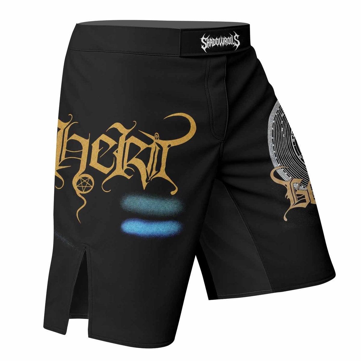 Beherit Drawing Down the Moon Fight Shorts - right side mockup