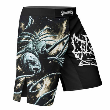 Leviathan A Silhouette in Splinters Fight Shorts - right side mockup