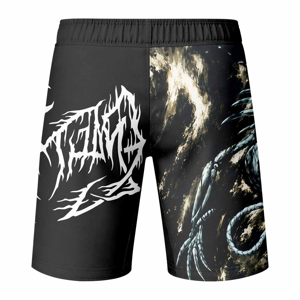 Leviathan A Silhouette in Splinters Fight Shorts - back view mockup