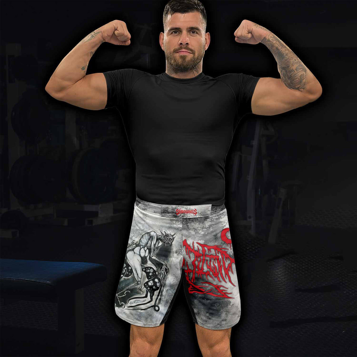 Leviathan Tentacles of Whorror Fight Shorts - lifestyle view