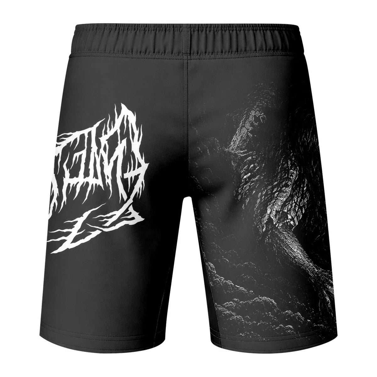 Leviathan Fucking Your Ghost In Chains of Ice Fight Shorts - back view mockup