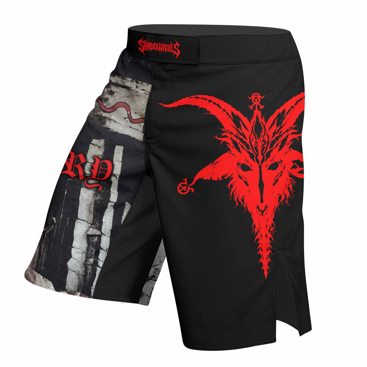 Bathory Under the Sign of the Black Mark Fight Shorts - left side mockup