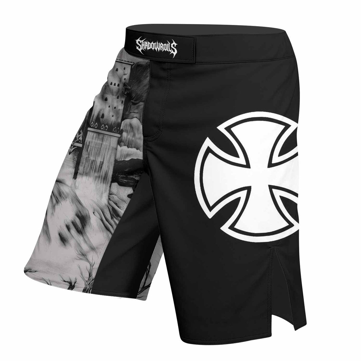 Satyricon Dark Medieval Times Fight Shorts - left side mockup