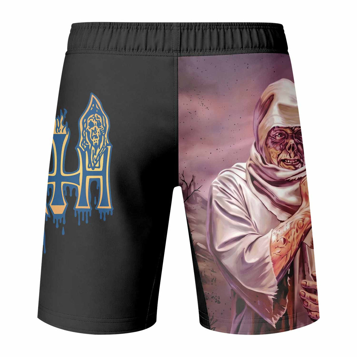 Death Leprosy Fight Shorts - back view mockup