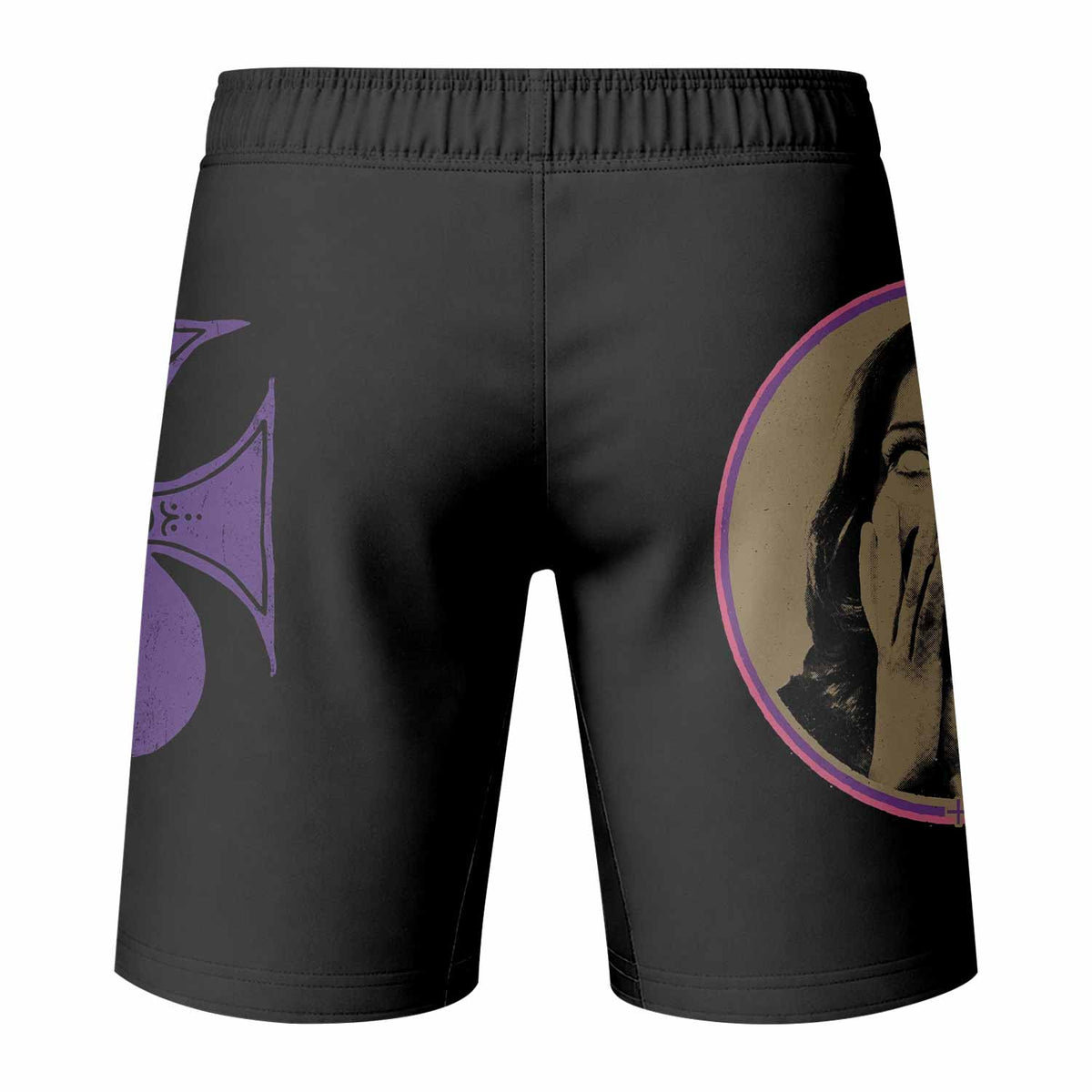 Electric Wizard Let Us Prey Fight Shorts - back view mockup