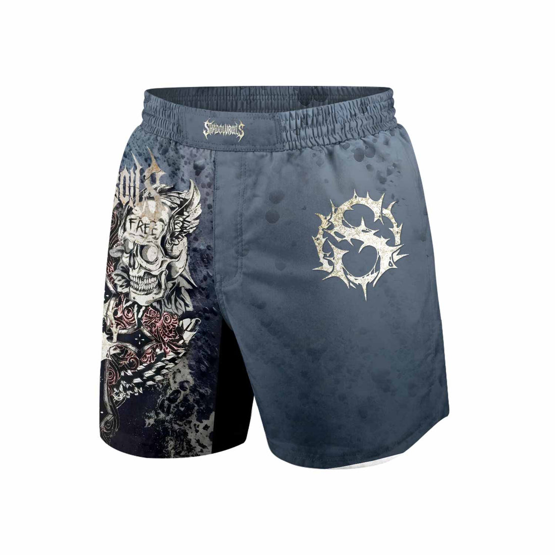 Live Free Warrior Grappling Shorts - front and back view