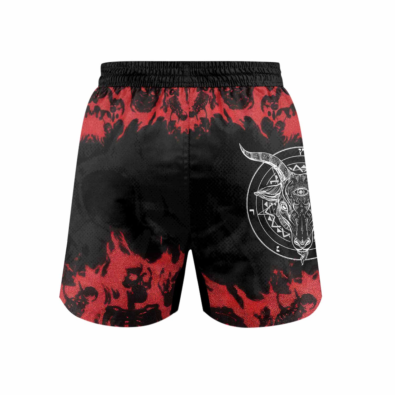 Baphomet Seal Grappling Shorts - back view mockup