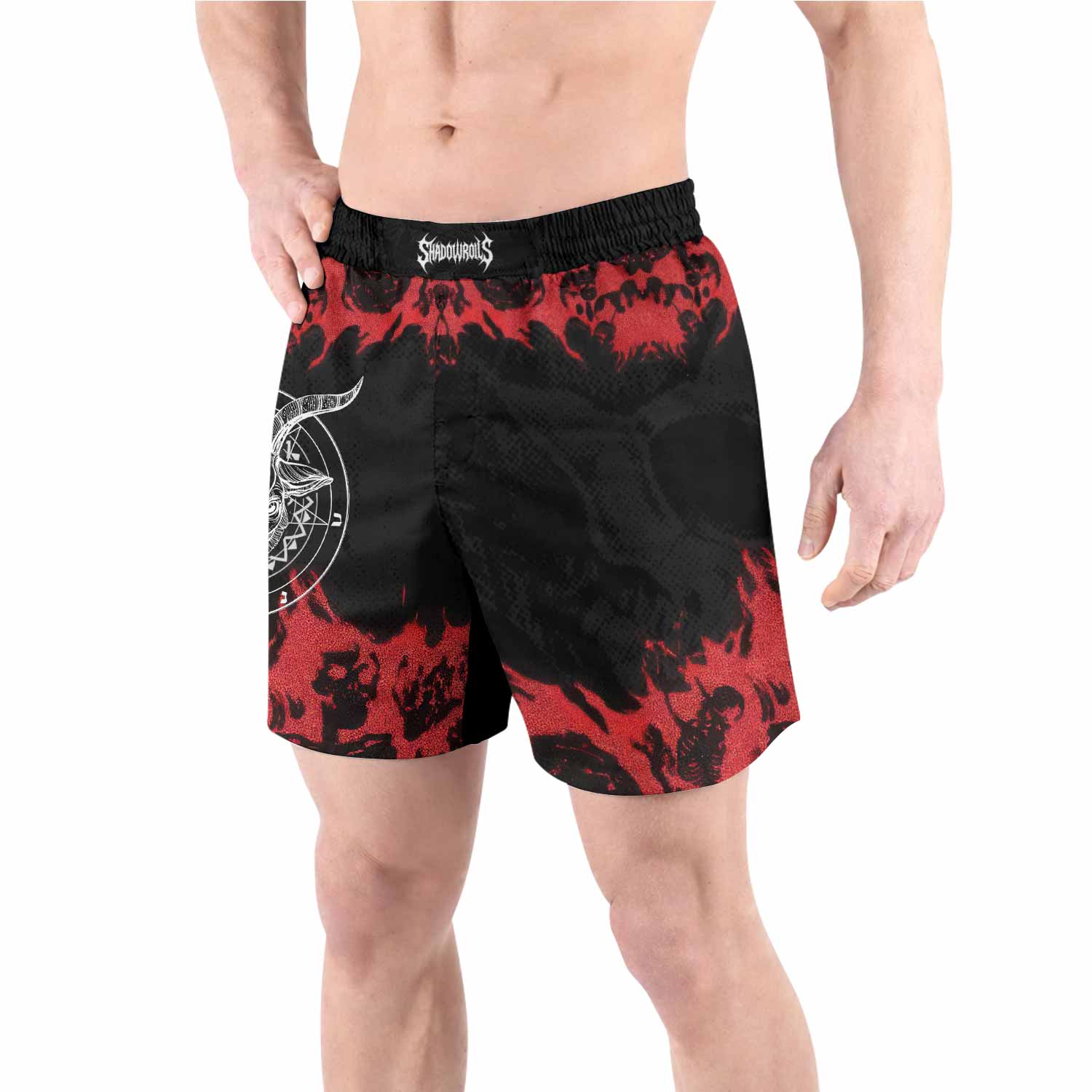 Baphomet Seal Grappling Shorts - front view lifestyle