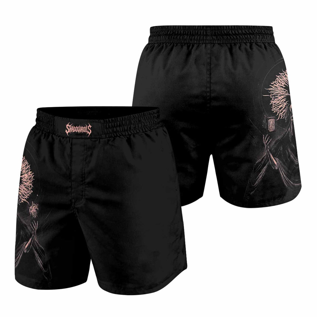 Dark Anointed Grappling Shorts - front and back view