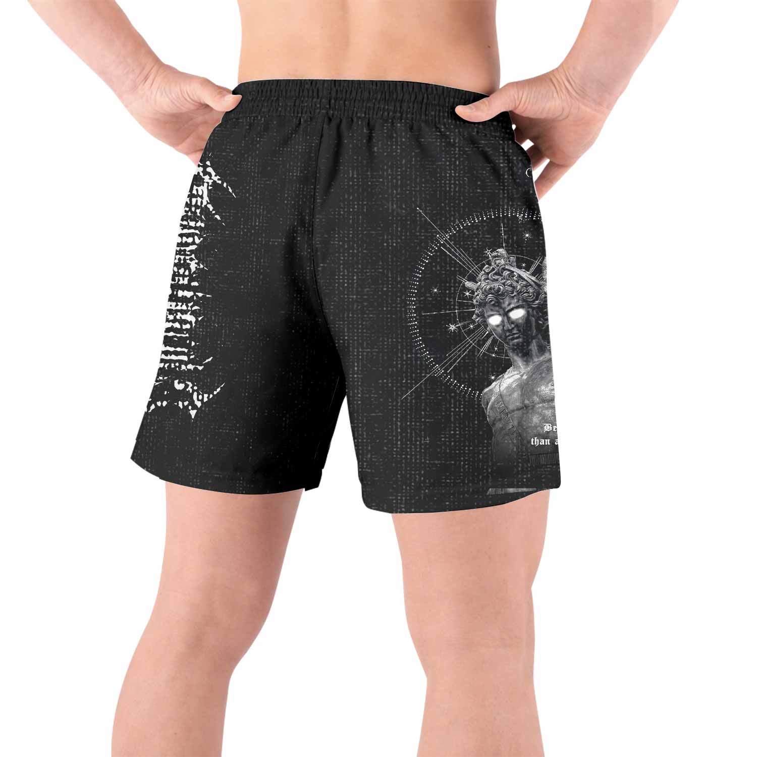 The Monster of Perseus Grappling Shorts - back view lifestyle