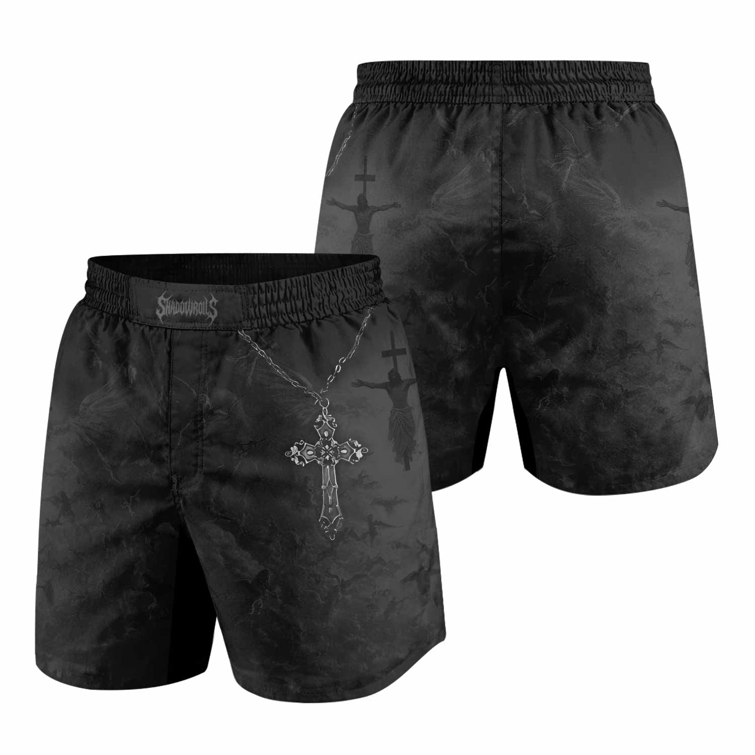 Isaiah 41:10 Fear Not Grappling Shorts - front and back view