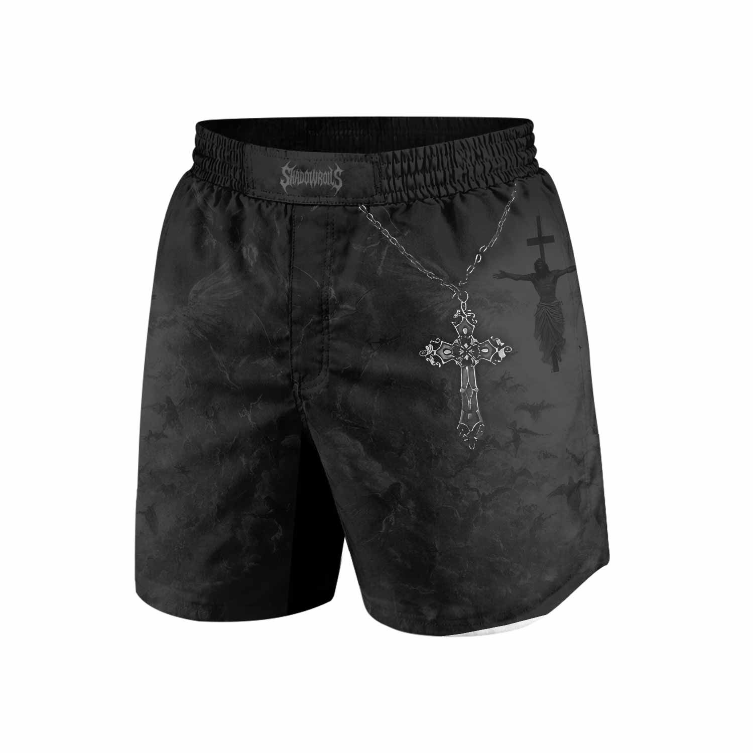 Isaiah 41:10 Fear Not Grappling Shorts - front view mockup