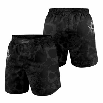 Pierced by Shadows Grappling Shorts - front and back view