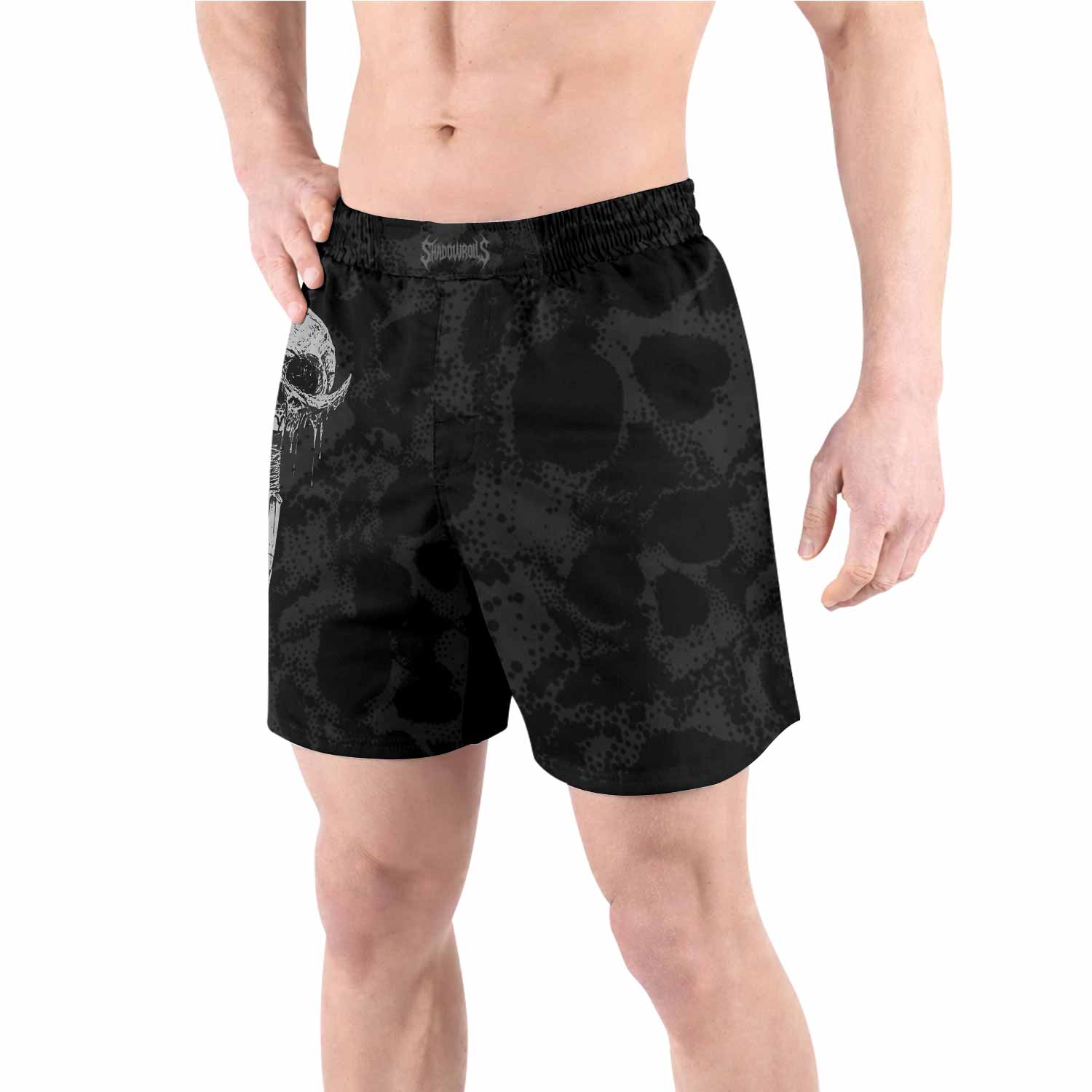 Pierced by Shadows Grappling Shorts - front view lifestyle