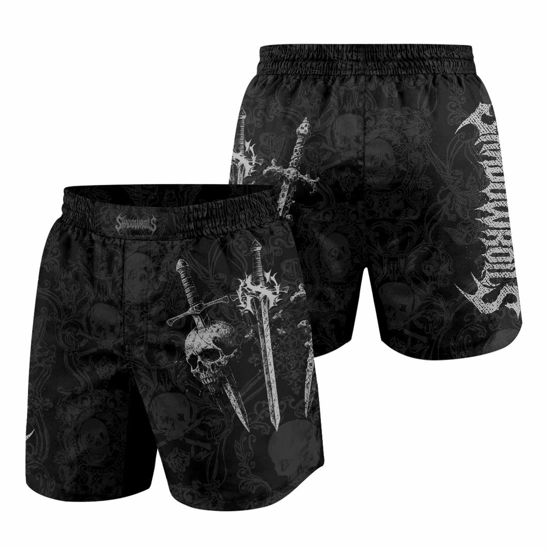 Bone Reaper Grappling Shorts - front and back view