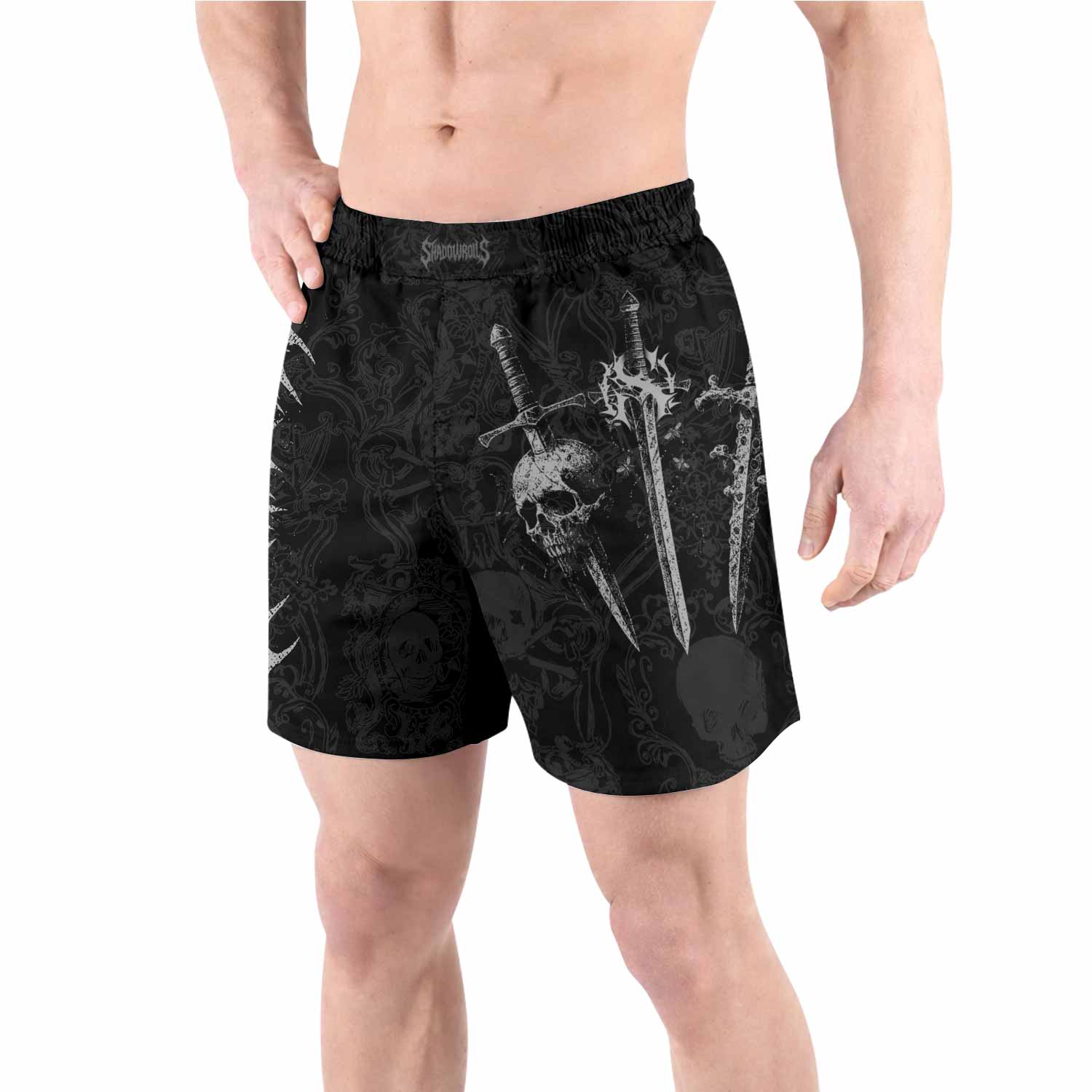 Bone Reaper Grappling Shorts - front view lifestyle