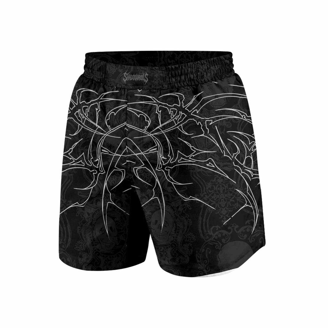 Throne of Thorns Grappling Shorts - front and back view