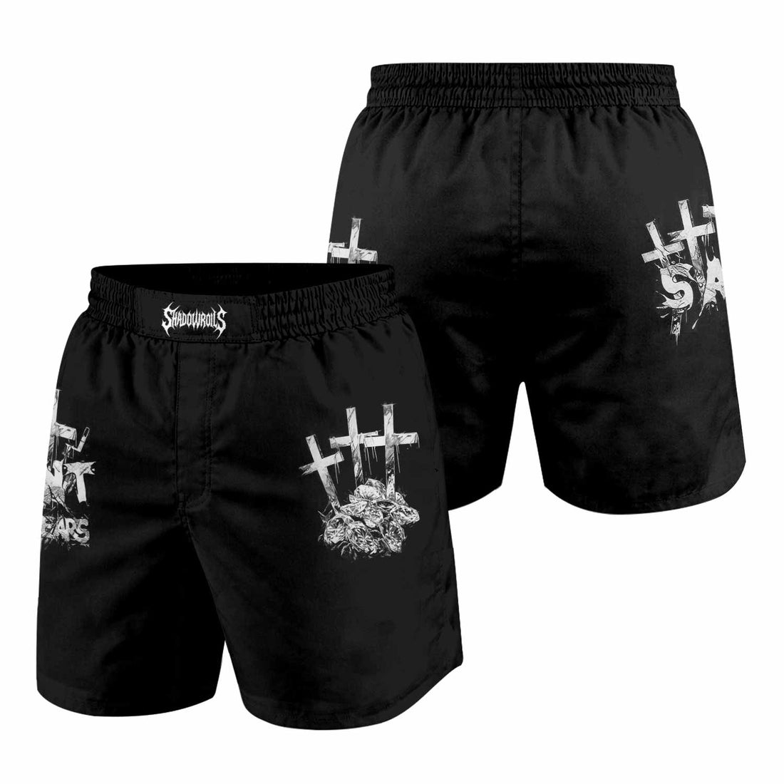 Saint Tears Grappling Shorts - front and back view