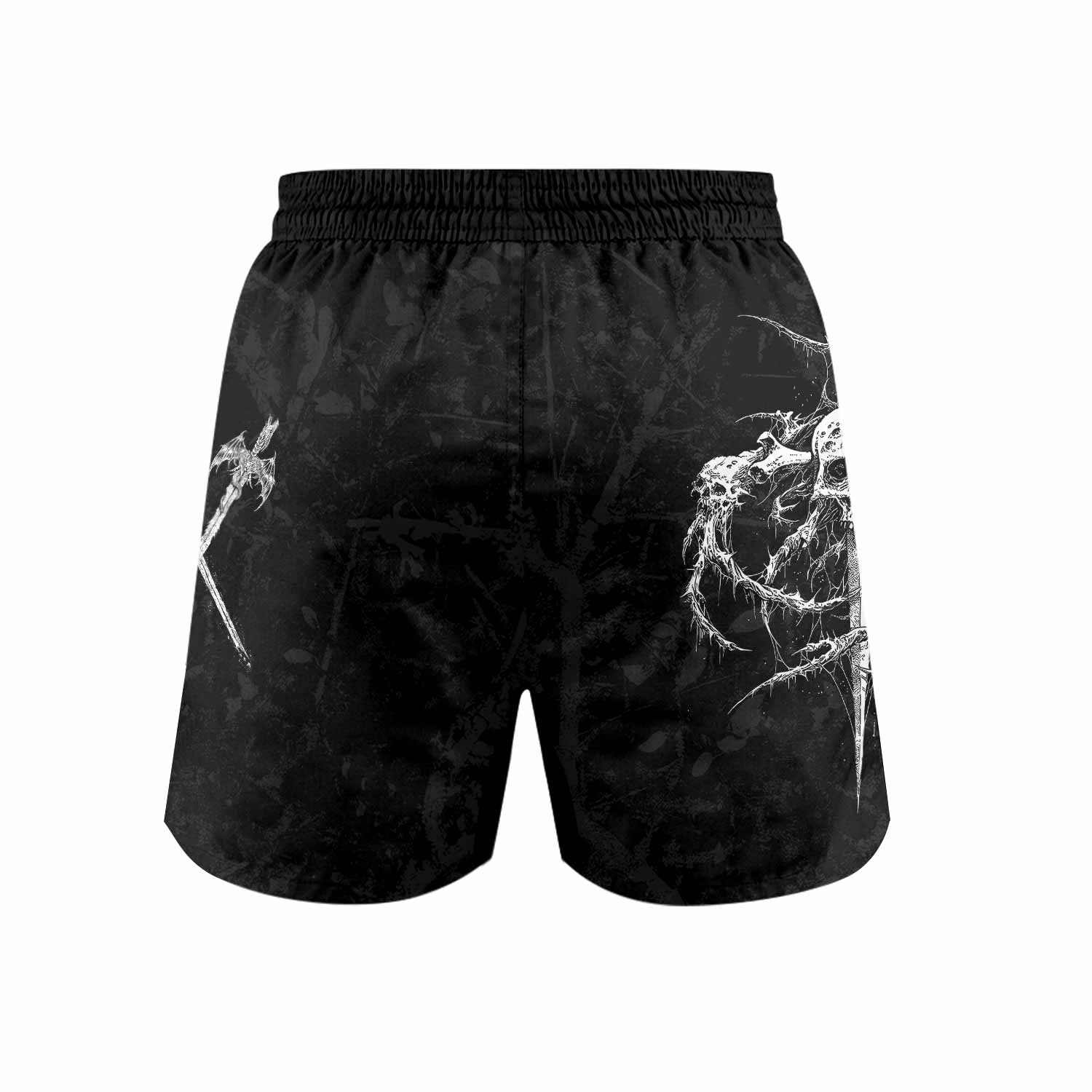 Throne Pierced Grappling Shorts - back view mockup