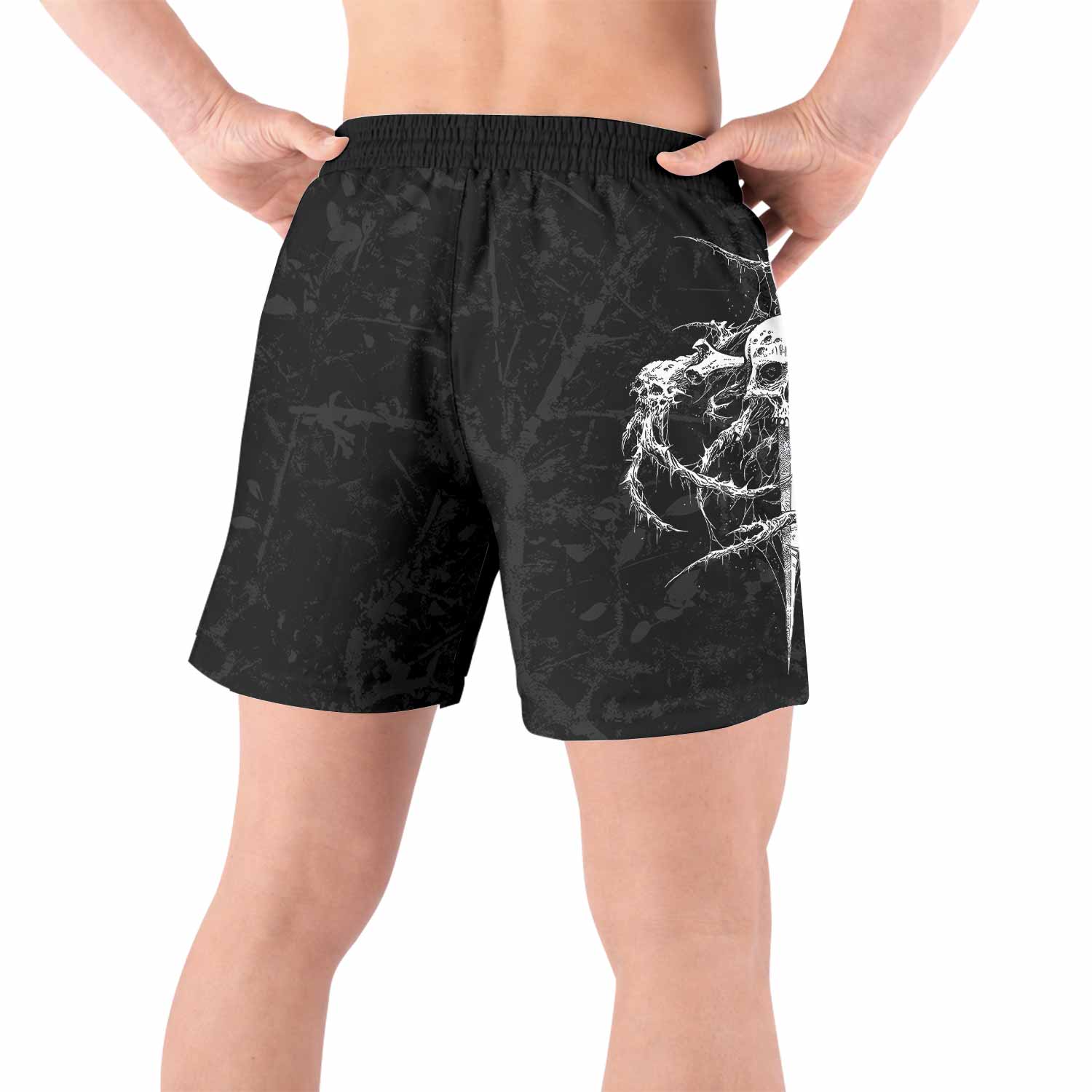 Throne Pierced Grappling Shorts - back view lifestyle