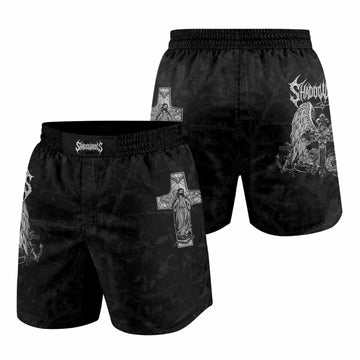 Bones of Grace Grappling Shorts - front and back view
