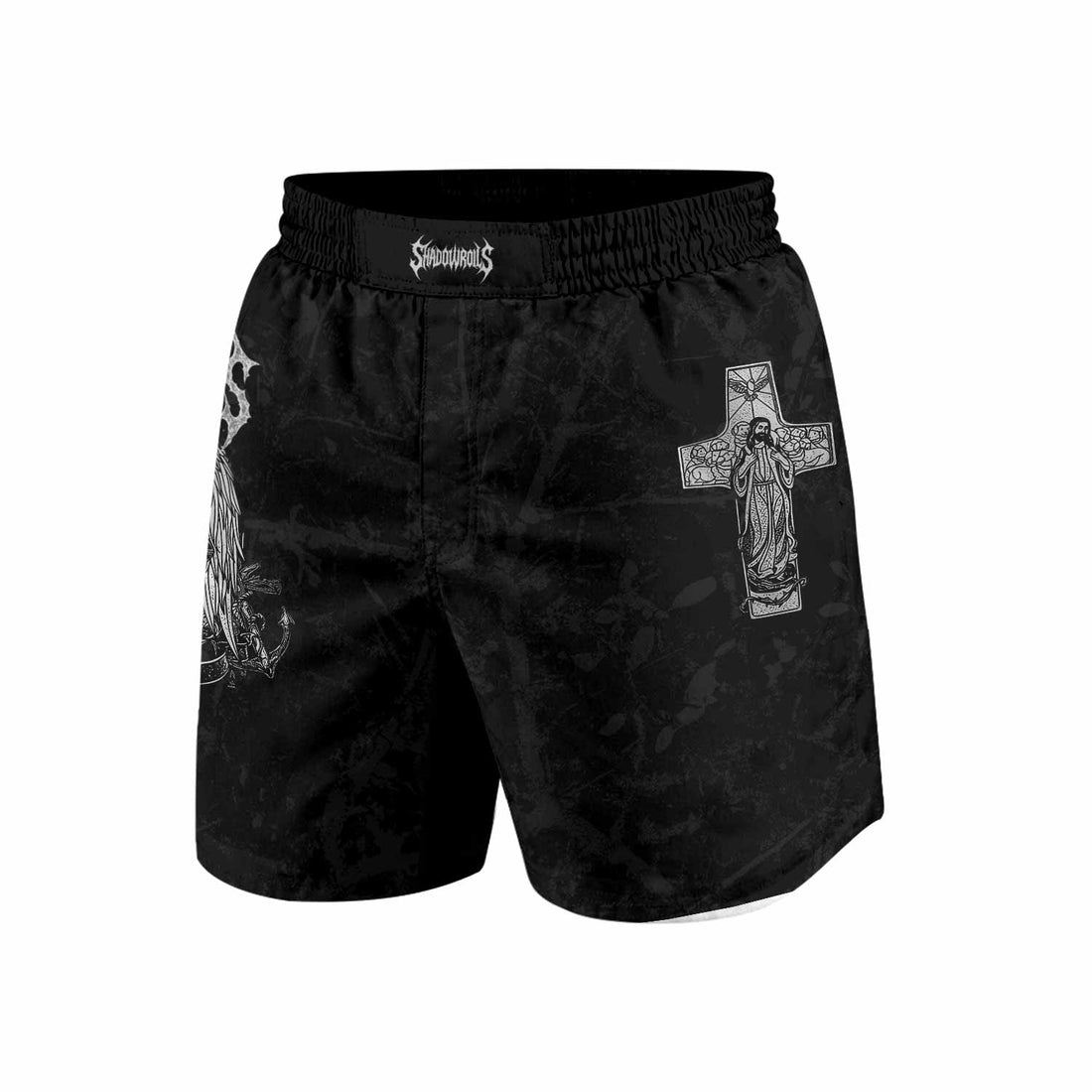 Bones of Grace Grappling Shorts - front and back view
