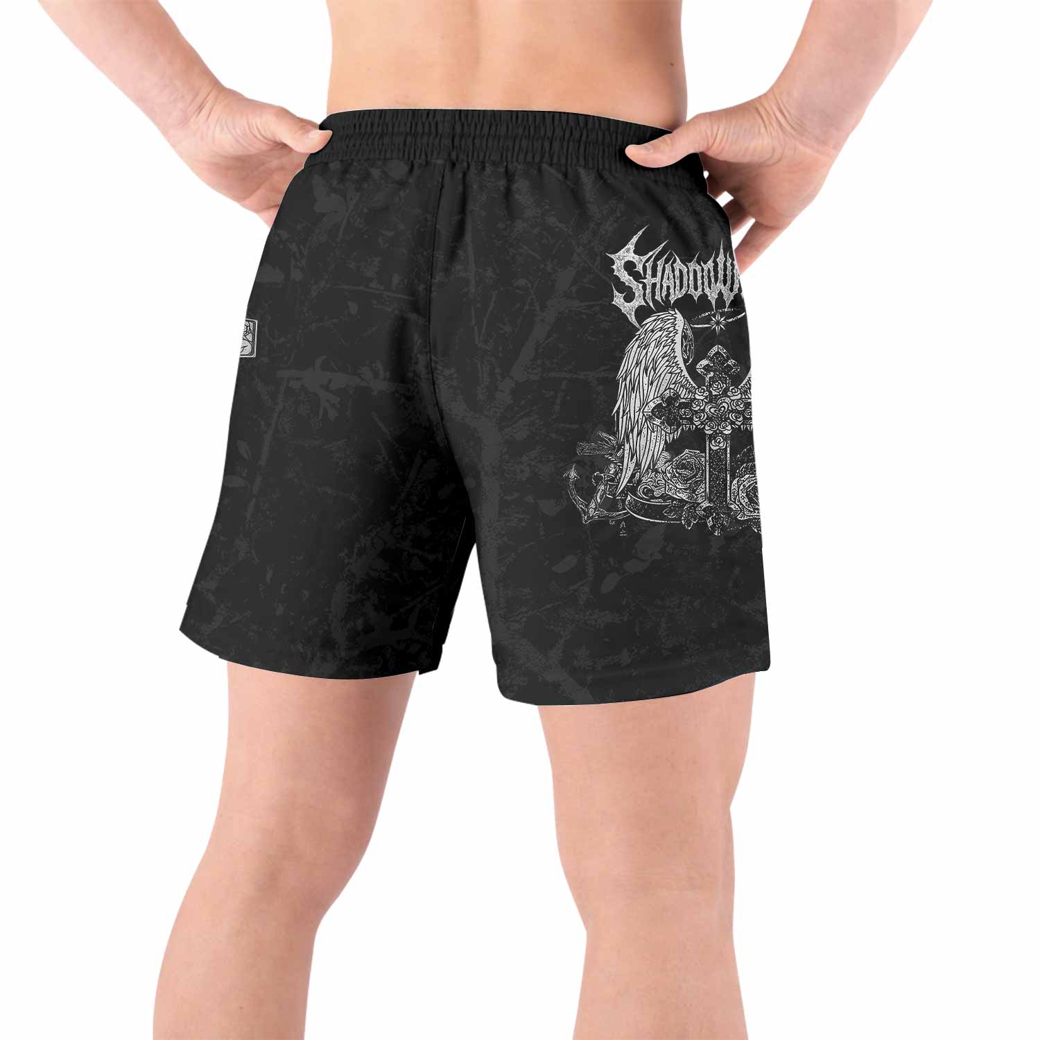 Bones of Grace Grappling Shorts - back view lifestyle