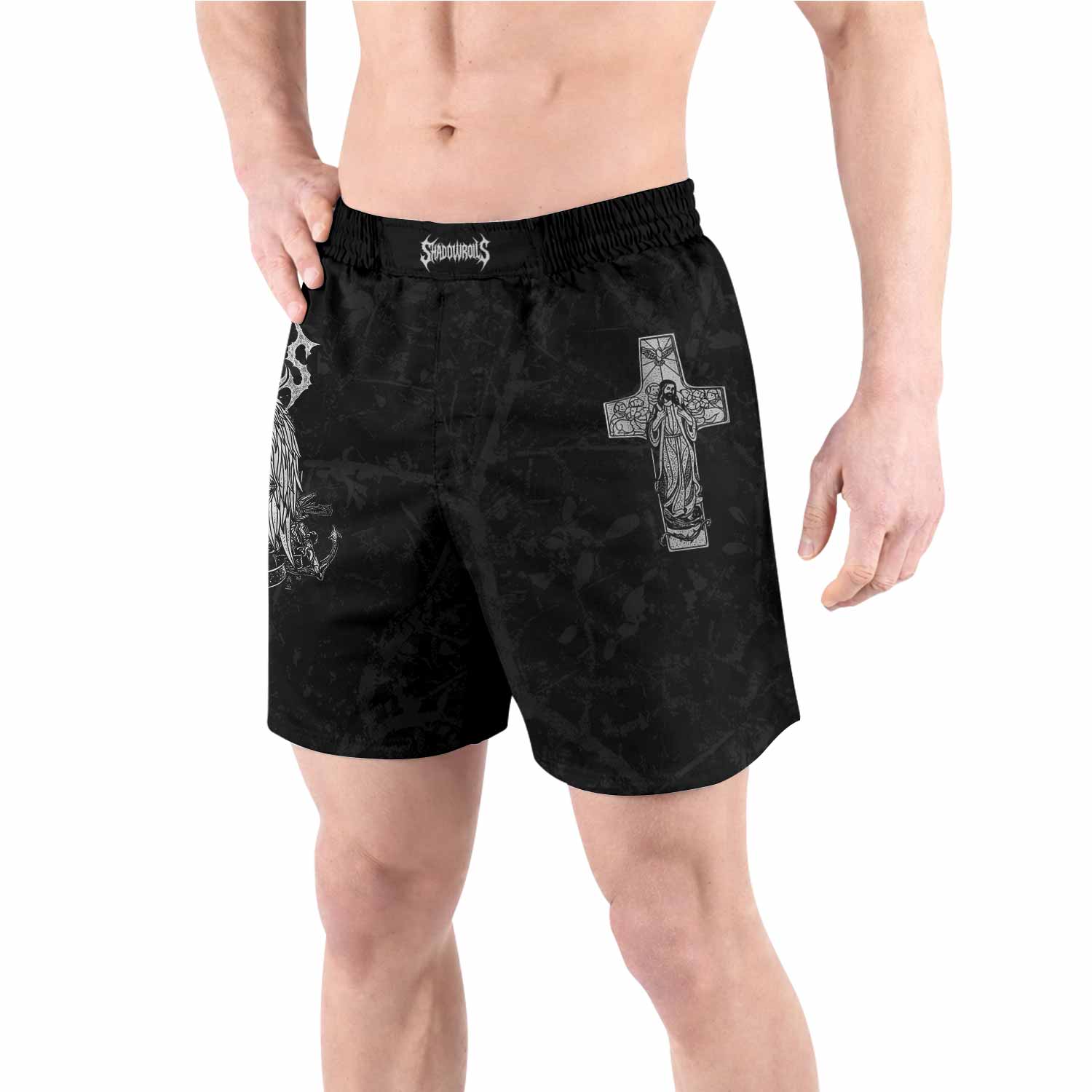 Bones of Grace Grappling Shorts - front view lifestyle