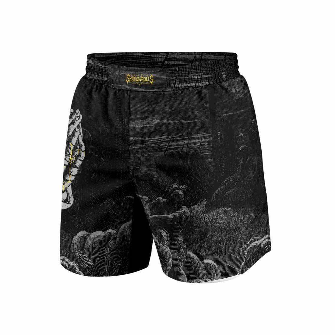 Crucified Grace Grappling Shorts - front and back view