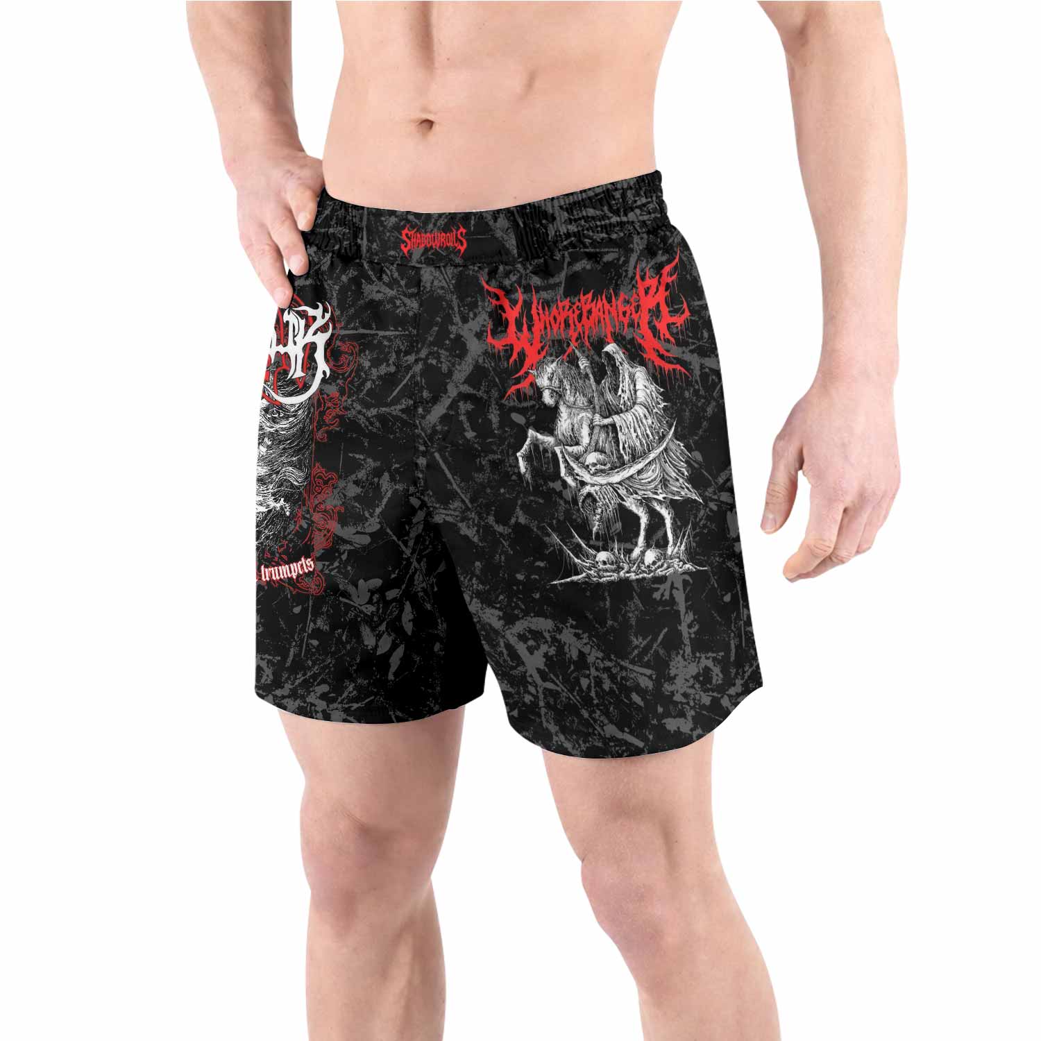 Trumpets of the End Grappling Shorts - front view lifestyle