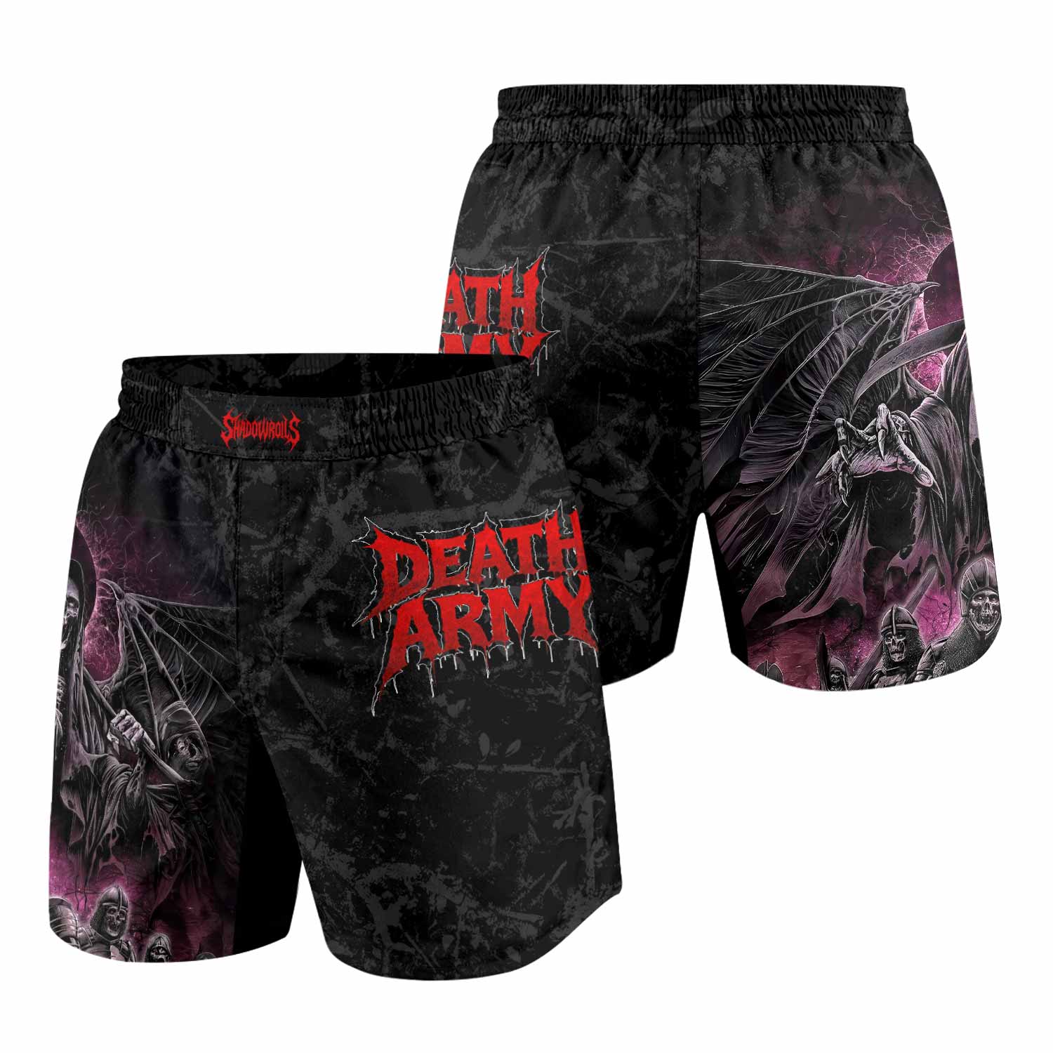 Death Army Grappling Shorts - front and back view