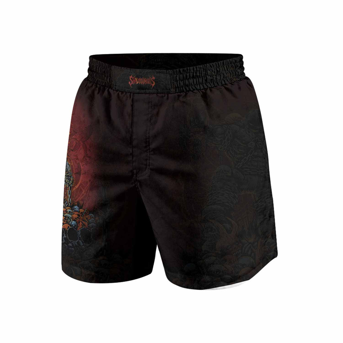 Disturbed Dominion Grappling Shorts - front and back view