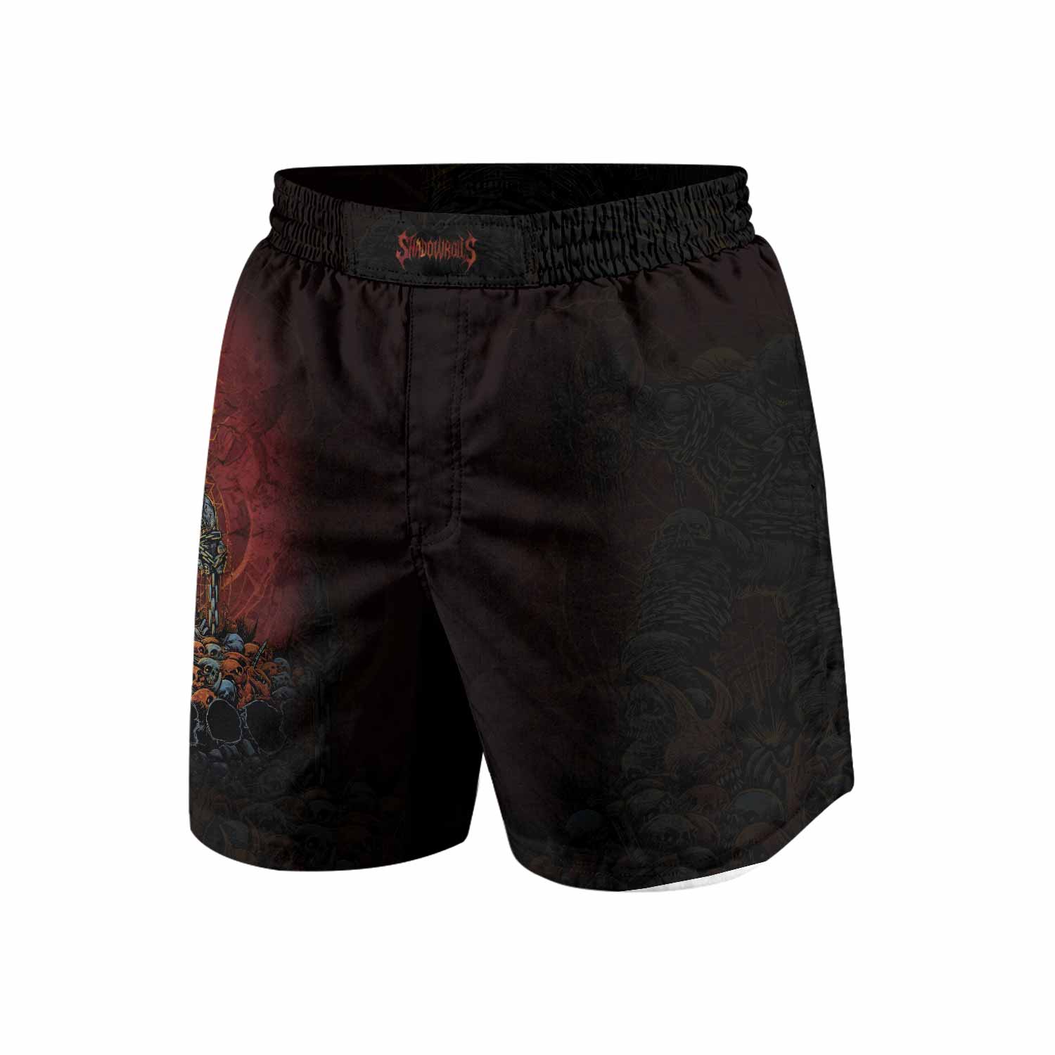 Disturbed Dominion Grappling Shorts - front view mockup